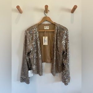 NWT Joy Folie / Mia Joy Sequin Cardigan